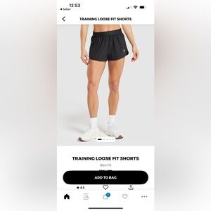 Gymshark Women’s Training Loose Fit Shorts NWOT in black